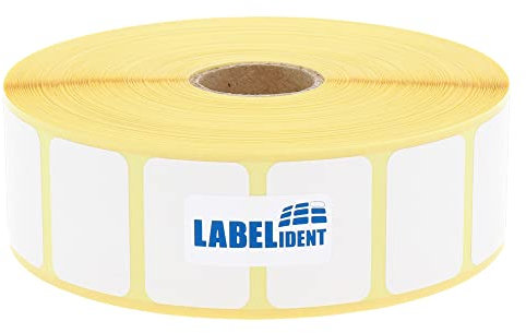 Thermoetiketten ablösbar - 31 x 22 mm - 2.780 Thermodirekt Etiketten Eco auf Rolle, 25 mm Kern
