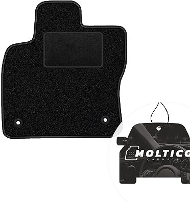 moto-MOLTICO Fahrer Fußmatte Auto Velours Fahrerseite Autoteppiche Schwarz Fahrermatte 1-teilig passend für Skoda Kodiaq Seat Tarraco ab 2017