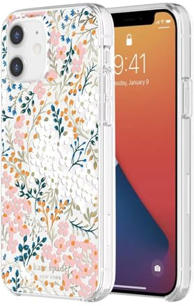 Kate Spade New York iPhone 11 Case/iPhone XR Case, Compatible with Wireless Charging - Multi Floral Rose and Pacific Green
