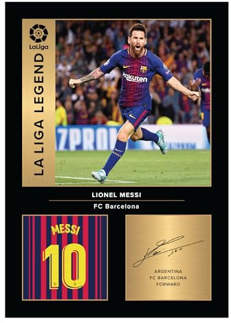 Icons Wall Art Lionel Messi Legends Barcelona A4 gedrucktes Foto Display – digital reproduzierte Unterschrift – Fußball-/Fußball-Fan-Geschenk – ungerahmtes Barca-Erinnerungsstück Poster