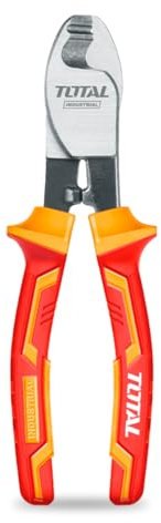 TOTAL - Alicate Aislado Cortacables - Cromo Vanadio - Certificado VDE - Ideal para Electricistas y Proyectos Eléctricos - Medidas: 160 mm