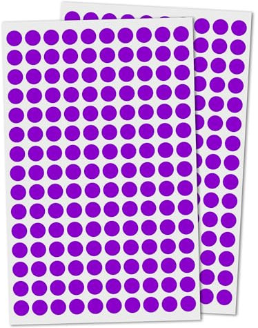 3000 Stück, 10mm Klebepunkte Etiketten Aufkleber Selbstklebende - Lila