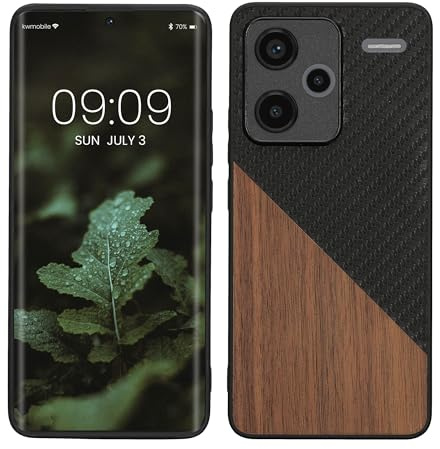 kwmobile Hülle kompatibel mit Xiaomi Redmi Note 13 Pro+ 5G / Redmi Note 13 Pro Plus 5G - Handyhülle - Handy Schutzhülle - Smartphone Cover - Dunkelbraun Schwarz
