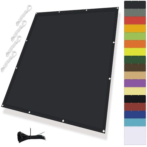 MENGH Sonnenschutz Balkon,Balkonverkleidung mit Seil,Wasserdicht markisenstoff,Quadrat PES Polyester SonnenschutzDeko für Balkongeländer, Terrasse & Garten Anthrazit 4x6m