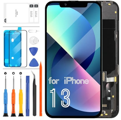 OLED LCD Screen for iPhone 13 Screen Replacement [Not LCD], 6.1'' [FULL HD] [COF] for iPhone 13 Display LCD Touch Screen Digitizer Assembly with Tools(Big Size)