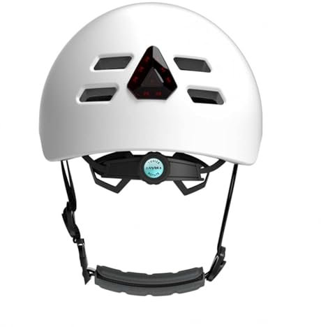 Fahrradhelm Mit Beleuchtung Mit 1080p Hd-Action Kamera Und Bluetooth, MTB Fahrradhelm Herren Mit Multi-Mode-Scheinwerfern Und WarnrüCklichtern, Angenehm Zu Tragen, Unisex,White