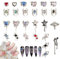 Nail Rhinestones,26PCS Star Spider Heart Metal Nail Art Charms,Alloy Nail Gems Nail Accessories for Women Girls Manicure Design Decorations DIY Crafts