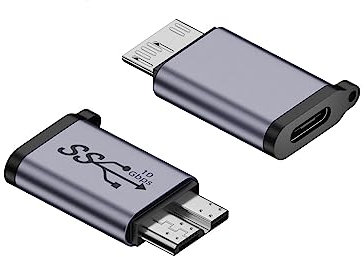 USB C To MicroB Adapter Type C USB 3.0 Male Female To MicroB Male Convert Connector Data Sync Adapter 10Gbps Aluminum Alloy Connector High-speed Data Transfer Charging And Data Sync Hard Drive