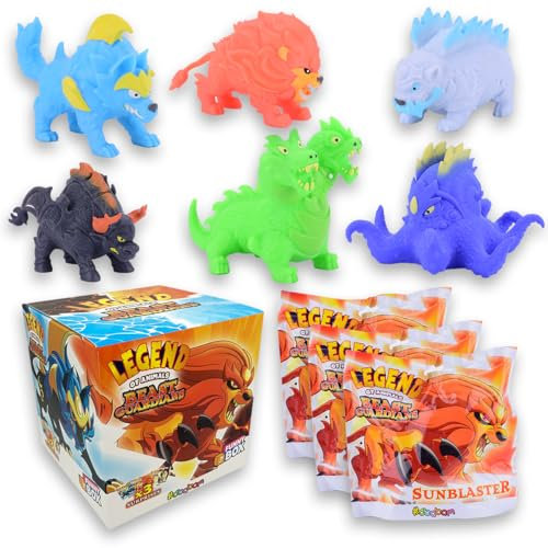 #sbabam Funny Box Legend of Animals Beast Guardians, Kinderspielzeug, Kinderspielzeug in der Maxi-Version, weiche Puppen Kinder, 3 Stück mit Löwe, Kraken und andere