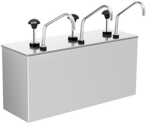 PansyWind Saucenspender 3 Köpfe Spender aus 304 Edelstahl 3 * 4L | Sauce Dispenser Pumpe Senf Ketchup Spender für Restaurant Küche