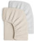 lulumoon Musselin Kinderbett Spannbettlaken Set: Weiches & Atmungsaktives Spannbetttuch für Reisebett und Babybett 100% Baumwolle 60x120-70x140cm 2er Pack (Grau Creme)