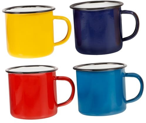 MUSISALY 4stücke Emaille-becher Campinggeschirr Retro Tassen Für Kaffee Tee Milch Wasser Zuhause Büro Reisen