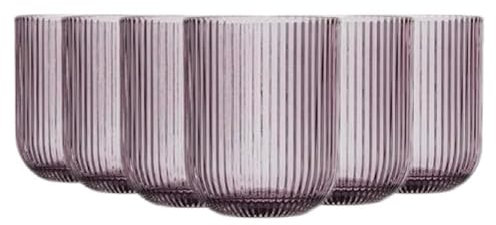 TRESV Set de 6 Vasos Colores o Transparente, Vaso de Cristal agua de 270 ml, Vaso de Agua y Bebidas (Rosa 270ml)