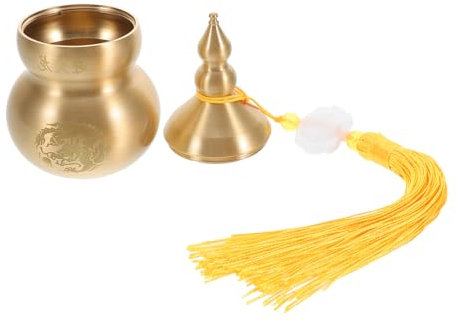 MAGICLULU Vintage Brass Gourd Decor Feng Shui Brass Craft Adornment for Desktop Chinese Luck Statue Collectible Gourd Ornament Random Style