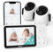 BOIFUN Babyphone mit 2 Kameras, 360 Gard WLAN 2MP Video Babyfon mit App, 4×Zoom, Bewegungsverfolgung, IR Nachtsicht, Weinen/Bewegungs/Geräuscherkennung, Temperaturerkennung