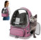 ALLSOPETS Katzenrucksack Träger Innovativer Reisender Bubble Rucksack Tragbar Haustierträger für Katzen und Hunde bis zu 7.5KG mit Innerem Sicherheitsgurt Ideal für Reisen (Rosa)