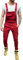 Mens Denim Dungarees Work Fashion Dungaree Casual Overalls Jeans Bib and Brace Overall Pro Heavy Duty Workwear Unisex Relaxed Fit Cargo Combat Pants All in One Dungarees Workwear Jumpsuit (42-Red, M)