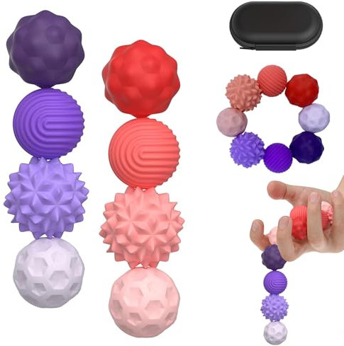 8 Stück Magnetische Fidget Toys Stressball, Magnetkugeln Stressball Silikon Sensorik Spielzeug, Magnetische Kugeln, Anti-Stress-Angstspielzeug Für Erwachsene Und Kinder (Lila + Rot)