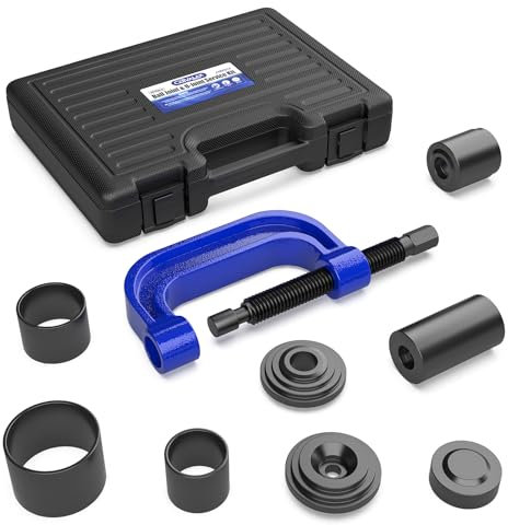 CARVALAX 10-Piece Ball Joint Press Kit, Ball Joint Removal Tool Kit w/Universal Adapters and Sockets for Most 2WD/4WD Cars, Trucks and SUVs