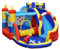 FANTASK 6 in1 Aufblasbare Hüpfburg Outdoor mit Gebläse, 360 x 290 x 200 cm Kinder Wasserpark mit Rutsche, Planschbecken & Wasserkanone, Bouncer Hüpfschloss Springburg