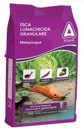 Esca LUMACHICIDA GRANULARE METACINQUE 1 kg Elimina limacce, lumache, chiocciole e gasteropodi