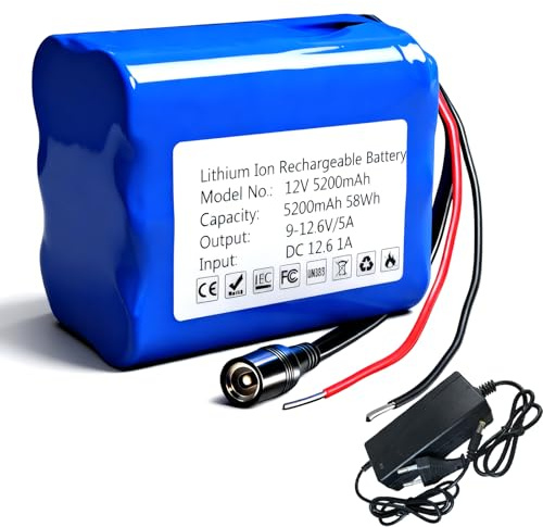 UBETTER DC 12V Akku 5200mAh Lithium ionen akku mit ladegerät für Radio, Kameras, Camcorder, DIY Leselampe, Sonar, Signalwerkzeug