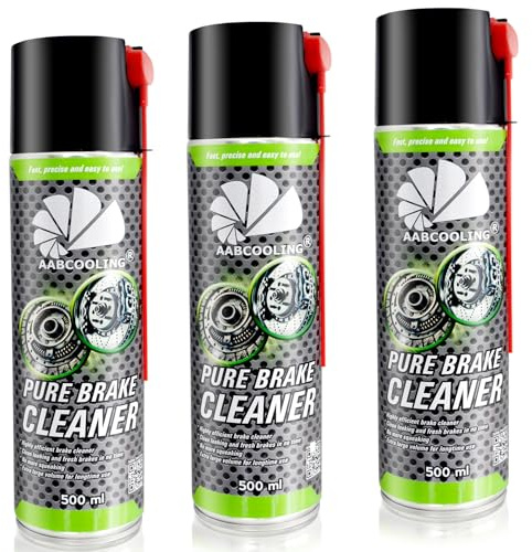 3x AABCOOLING Bremsenreiniger 500 ml – Brake Cleaner & Entfetter, ohne Aceton, schnelle Verdunstung, Reinigung von Bremsscheibe, Belag, Sattel, Metallteilen, Auto Pflege, ideal für Service und Wartung