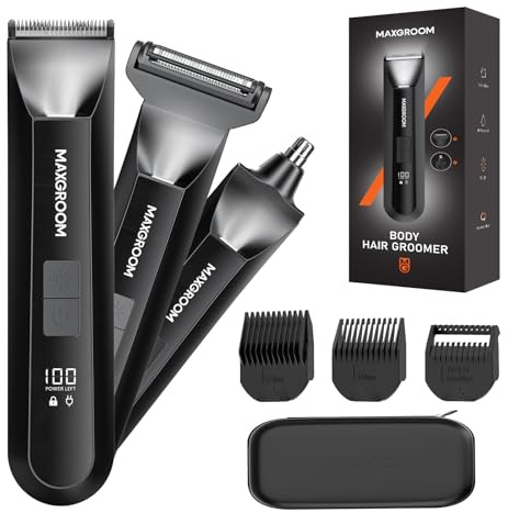 Intimrasierer Mann,MAXGROOM 3 IN 1 Rasierer Herren Elektrisch für Intimbereich