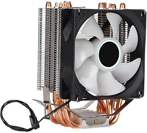 Taidda CPU Cooler Excellent Heat Dissipation RGB 3pin CPU Fan for LGA 775, Core2DUO, Celeronp, Pentium4 Users Metal, ABSCL, RGB Colorful Lights 90mm Size (single fan)