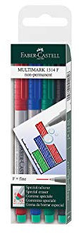 Faber-Castell 151404 FABER Fine Multimark Wasser Sol (4 Stück)