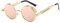 BOZEVON Punk Rond Lunettes de soleil - Classique Métal Cyclisme Retro Lunettes de soleil pour les femmes Hommes Or-Rose