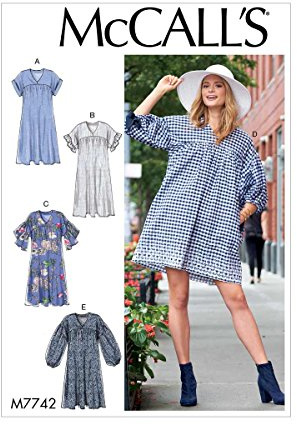 McCall's Womens Smock Dresses | Size XS-M Sewing Pattern M7742