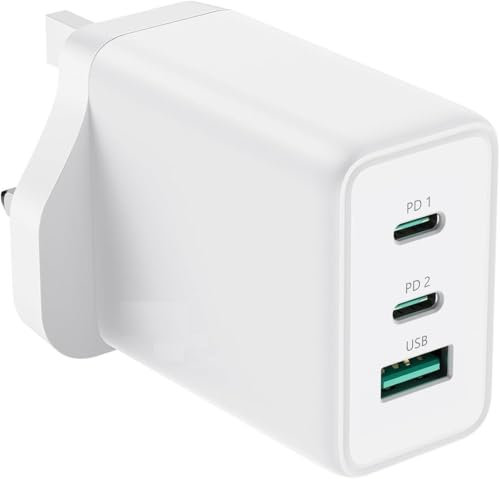(2 Pack) USB C Charger Plug 20W 2-Port GaN Type C PPS PD Fast Power Charger Adapter Wall Charger Compatible for Samsung iOSiPhones Nokia Motorola Huawei Tab iOSiPad OnePlus HTC Mains Charger
