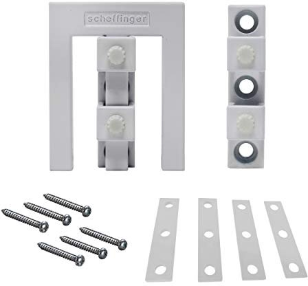 Scheffinger EM3 weiss, Set EM3 mit Zusatzhülse zur Sicherung von Doppelflügelfenstern und -türen ohne Mittelsteg, Einbruchschutz DIN zertifiziert, hochwertiger massiver Stahl