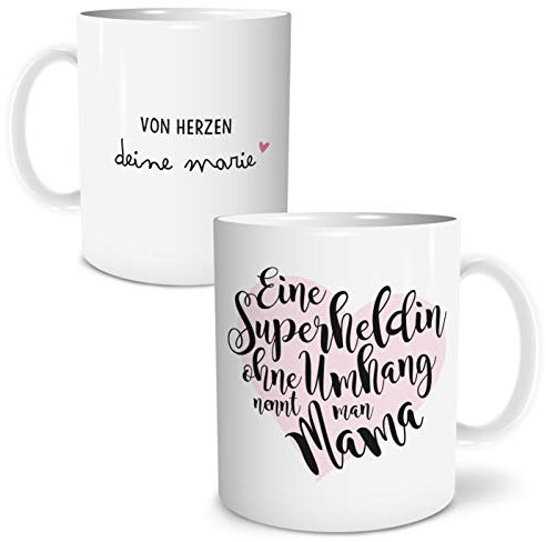 OWLBOOK® Personalisierte Geschenke für Mama zum Geburtstag | Mama Geburtstagsgeschenk für Mama Tasse | Mama Geschenk | Weihnachtsgeschenke für Mama | Superheldin Mama | Keramik 300 ml