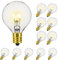 DGO Light Bulb, G40 Screw Light Bulbs, E12 Edison Bulb Replacement for Outdoor String Lights, 7W Incandescent Bulbs, Warm White, 12 Pack