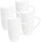 fanquare Weiße Kaffeetasse Set, Kaffeset 4 Personen, Großer Porzellan Becher für Cappuccino, Kaffee, Tee, Kakao, 600ml