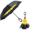 MAGELIYA C-förmiger Griff Doppelschicht-Regenschirm Anti-UV-Faltung Umgedreht Umgedreht Reverse Windproof Sunflower for Travel