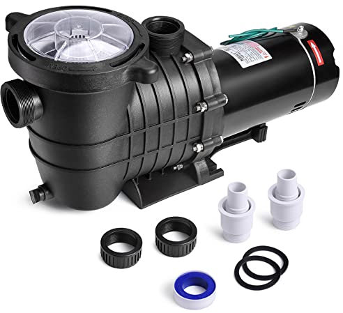 Seeutek Pompa per piscina da 2,0 HP fuori terra e interrata, potente pompa autoadescante per piscina da 6800 GPH con cestello filtrante, doppia tensione 110 V/220 V, funzionamento silenzioso 1500 W,