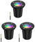 ledscom.de 3 Stück Bodeneinbauleuchte BOLI für außen, IP67, schwarz, gefrostet, rund, 108mm Ø inkl. LED RGB Lampe, smart 473lm