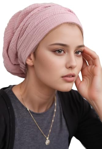 Jewish Head Covering Beret Head Wrap Adjustable Breathable Light Cotton Cancer Headwear for Women Tichel  Scrub Cap