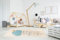 Domdeco Baby- & Kinderteppich YLVIE, 7,5mm hoher Kurzflor, mit Vogel & Wolke Motiv, für Baby-/Kinder-/Spielzimmer, aus Kunstfasern, Beige in 120x170cm