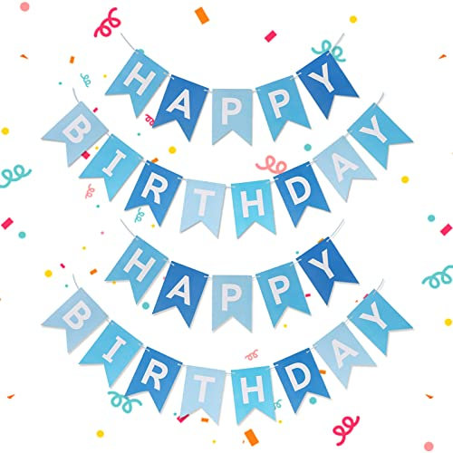 VIKSAUN 2 Stück Happy Birthday Geburtstag Banner Bunt Geburtstag Deco aus Papierkarte Geburtstag Deko für Hochzeit Babydusche Geburtstag Party und Anderen Feiern 5 6 7 8 Jahre alte Jungen(2 Stück)