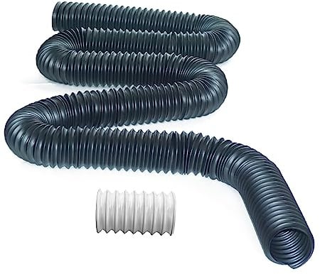 Extra 8 Ft Pipe with Connector, 2 Inch Diameter, Use for NAACOO Catch Basin's Other Side Drainage or Splicing Flexible Pipe Length - Extension/Flexible/Shapeable/Spliceable