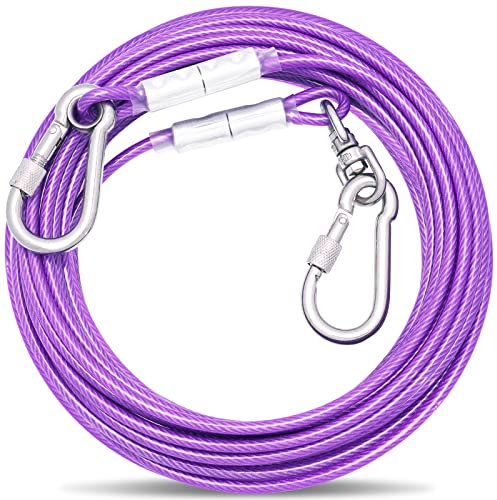 Tie-Out Leinen für Hunde,3/6/9/15m Hundeleine für den Hof,Hofleine Leinen für Hunde(Lila,9M