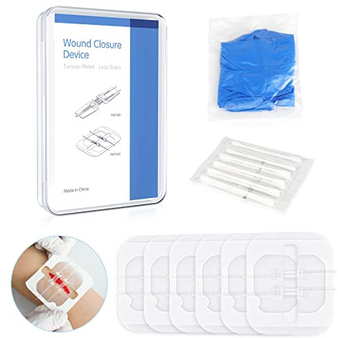 6 Stück Wundverschlüsse Strips, Steril Erste Hilfe Sets Notfall-Wundverschlüsse Pflaster-Klebebandagen, Erste Hilfe & Sicherheit für Camping & Outdoor