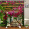 JIANGLANY Spring View of Garden Shower Curtain Pink Purple Flower Vines Landscape Bath Curtain with Hooks Farmhouse Garden Corridor Bathroom Decor Waterproof Fabric 180x180cm (2)