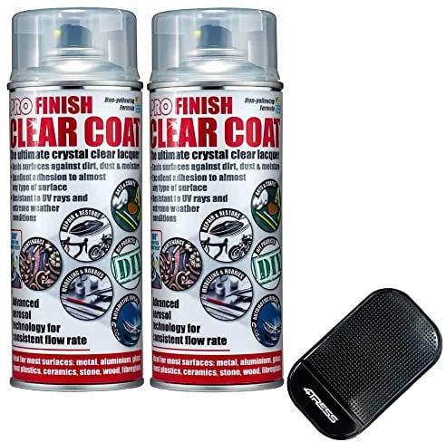 4TRESS E Tech 2 x 400ml Pro Finish Alloy Wheel and General Lacquer Paint - Ultimate Crystal Clear Lacquer - High Gloss, Scratch Resistant, Quick Drying Clear Coat Non Slip Car Dash Mat