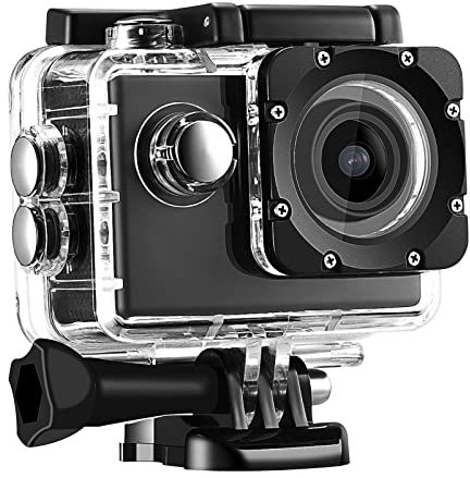 RiToEasysports Action-Kamera, K1080HD 12MP wasserdichte Unterwasser-Videokamera Outdoor-Fahrrad-Tauchsport-Action-Kamera (Schwarz)