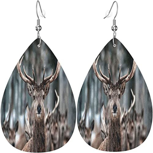 Ohrringe, Reh Reh Leder Tropfen Ohrringe Leichte Leder Ohrringe Gedruckte Leder Tropfen Ohrringe Für Frauen Zubehör Ornament